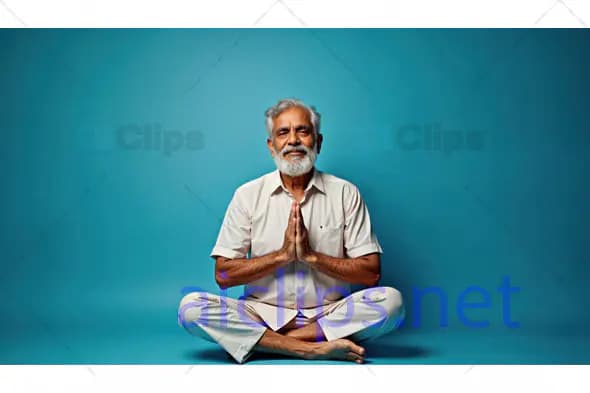 Elderly Man in Meditation Pose
