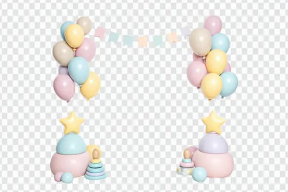 Pastel Baby Shower Celebration Frame PNG Clipart