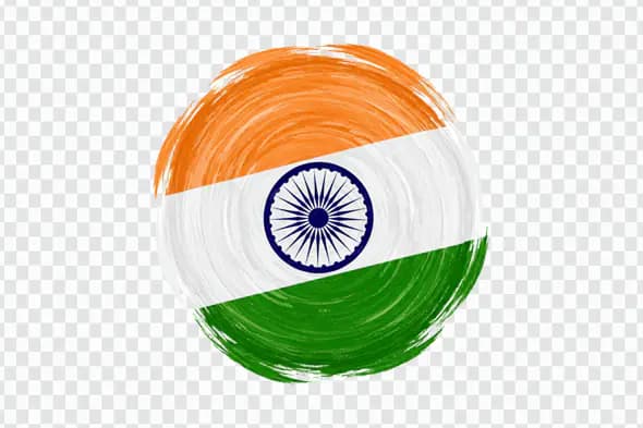 Circular Indian Flag Brushstroke Design PNG Clipart