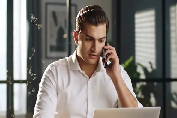 Businessman's Focused Phone Call
