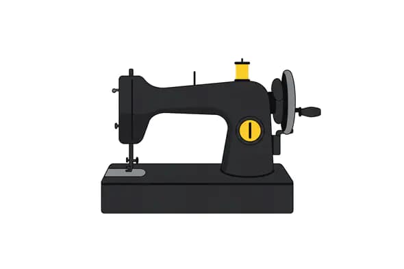 Retro Black Sewing Machine Vector