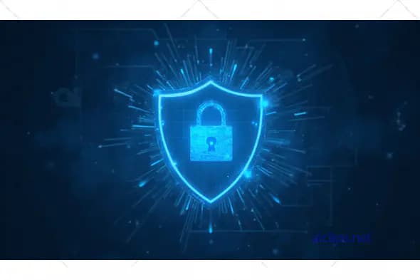 Digital Shield with Lock and Burst Effect