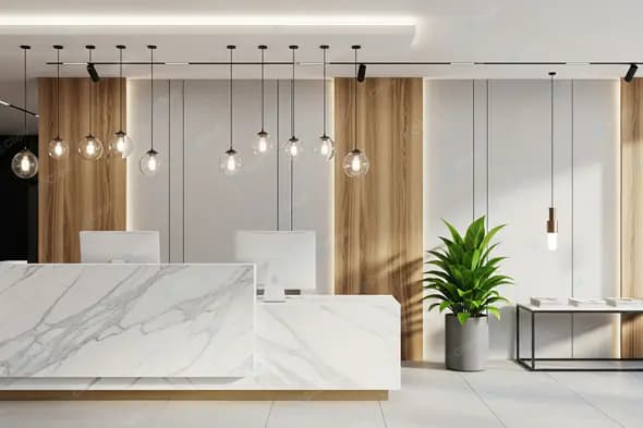 Luxe Marble Reception Area
