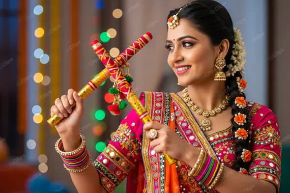 Joyous Dandiya Dancer