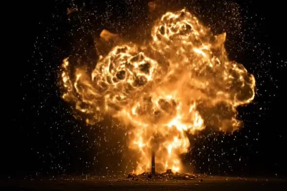 Spectacular Fiery Explosion Aftermath
