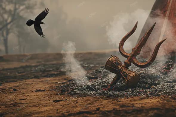 Mystical Trident in Smoldering Ashes