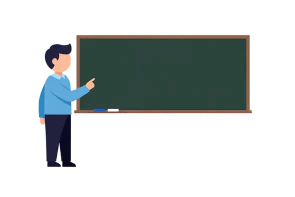 Educator at Chalkboard Vector