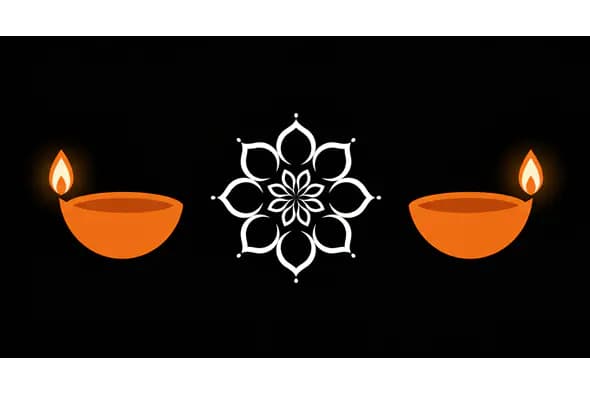 Diwali Diyas and Rangoli Vector