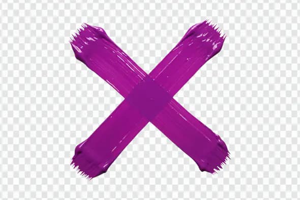Vibrant Purple X Brushstroke Symbol PNG