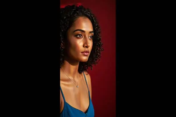 Dramatic Portrait in Crimson