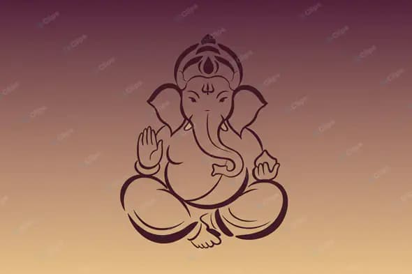 Serene Ganesha Silhouette on Gradient