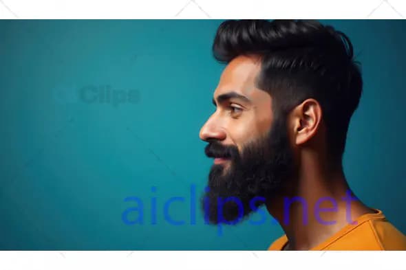 Side Profile of Bearded Man