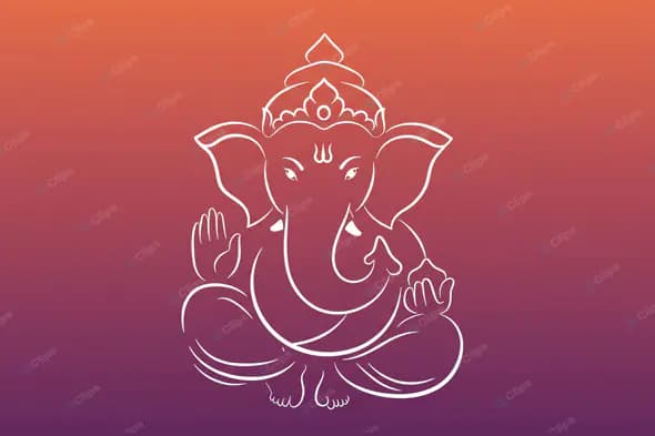Graceful Ganesha Line Art on Gradient