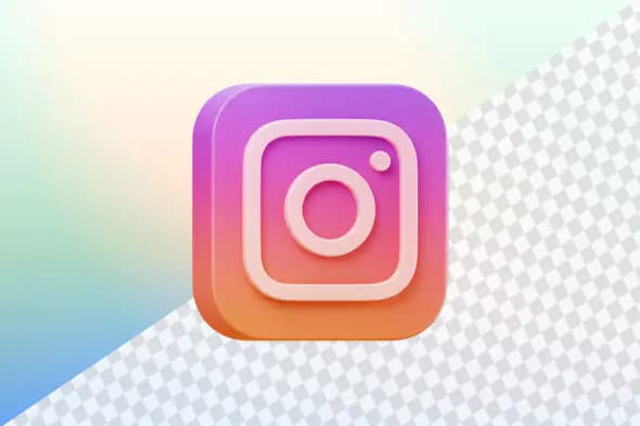 Instagram logo icon 3D gradient design