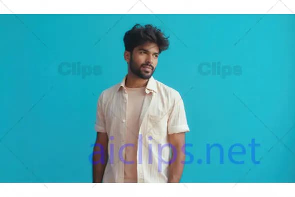 Casual Man with Blue Background