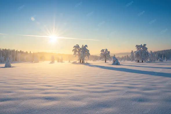 Radiant Winter Sunrise Landscape