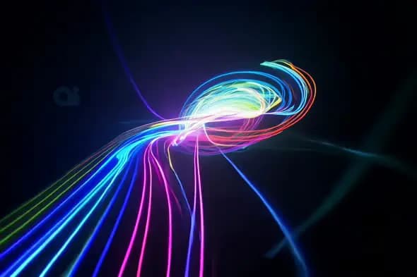 Neon Light Trails with Dynamic Motion Effect