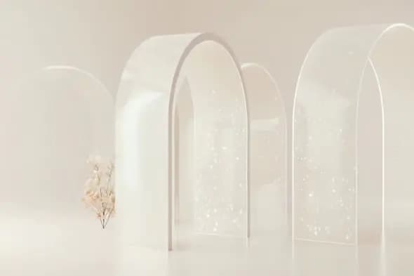 Dreamy Transparent Wedding Arch Decor with Soft Sparkle Glow