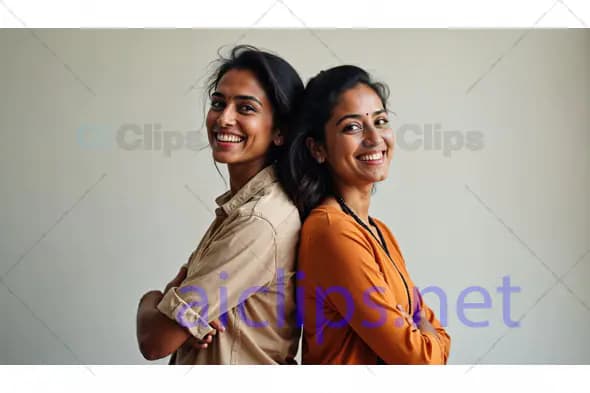 Two Confident Women Back to Back