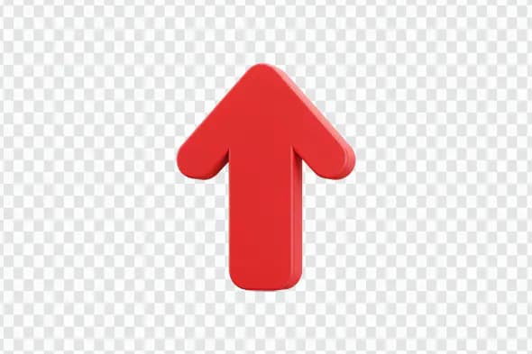 Glossy Red Upward Arrow Icon PNG Clipart