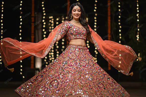 Vibrant Bride in Ornate Lehenga
