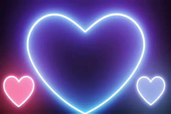 Neon Heart Trio Glow