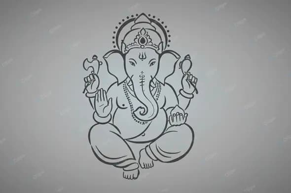 Minimalist Ganesha Line Drawing