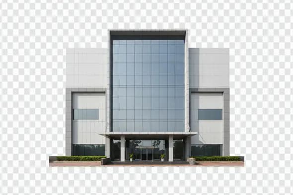Modern Corporate Building Facade Glass Windows PNG