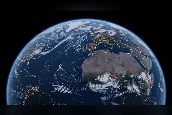 Earth from Space Showing Europe, Africa & the Middle East