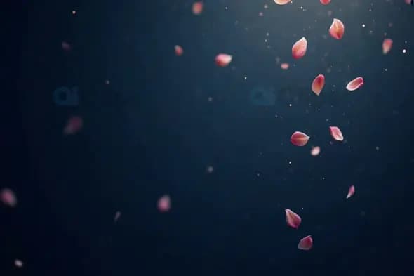 Falling Pink Petals on Dark Background
