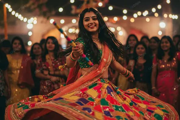 Vibrant Garba Dance at Indian Festival