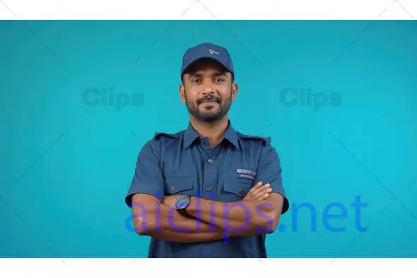 Confident Security Guard in Uniform