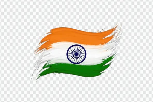 Waving Indian Flag Brushstroke Design PNG Clipart