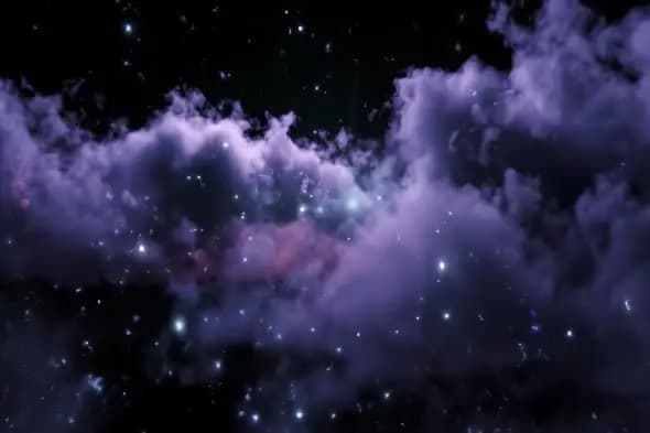 Mystical Purple Night Sky with Starlit Clouds