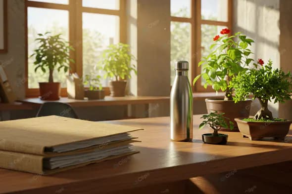 Sunlit Home Office Botanical Desk