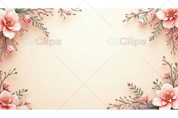 Elegant Floral Border Background with Soft Pastel Flowers