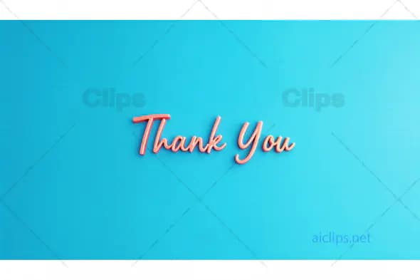Thank You Text on Blue Background