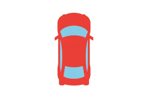 Minimalist Red Car Top View Icon