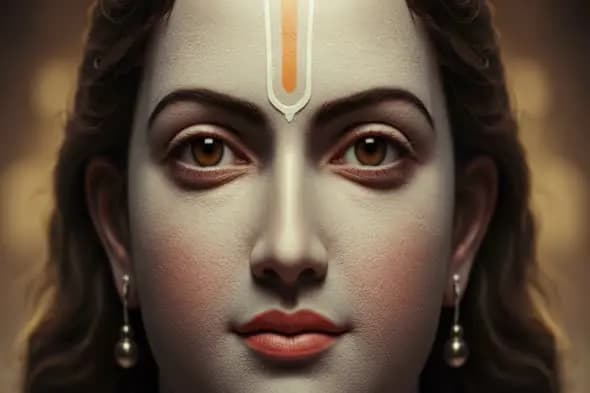 Shree Rama Slowly Opening Eyes in a Divine Moment