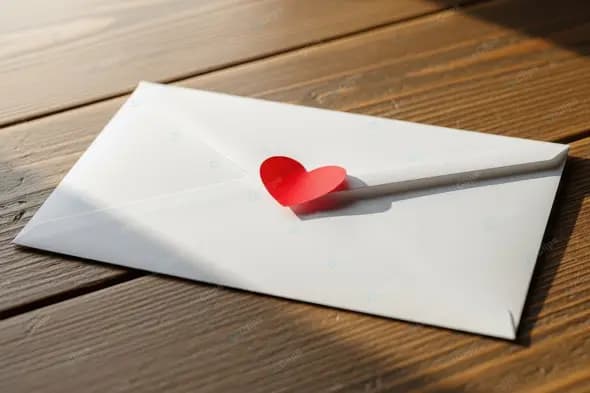 Romantic Love Letter with Red Heart Seal