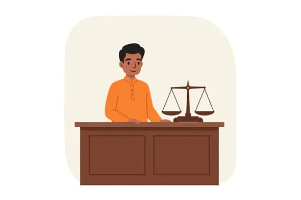 Indian Judge Vector Illustration