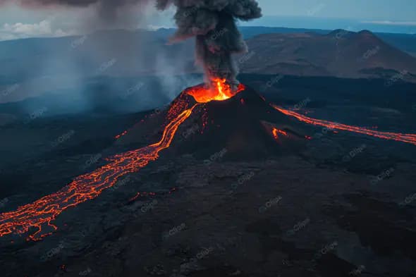Fiery Volcanic Eruption
