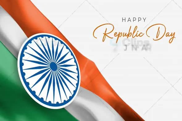 Happy Republic Day Indian Flag Design with Ashoka Chakra
