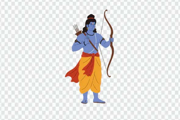 Rama Illustration Epic Indian Mythology Bow Arrow