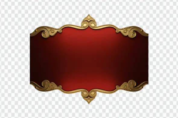 Ornate Golden Frame Red Gradient Background PNG