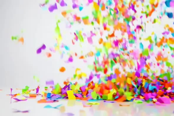 Joyful Multicolored Confetti Burst Celebration Background Scene
