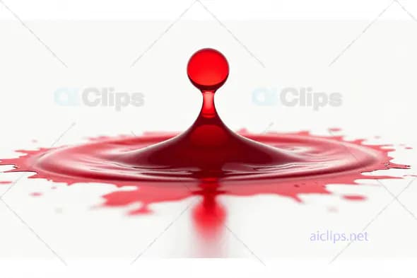 Red Liquid Splash Droplet