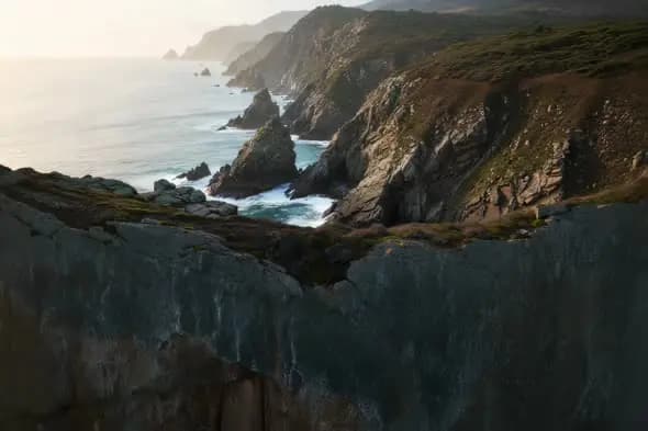 Rugged Coastal Cliffs Golden Hour Ocean Landscape Scenery