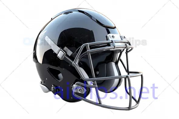 Sleek Black 3D American Football Helmet
