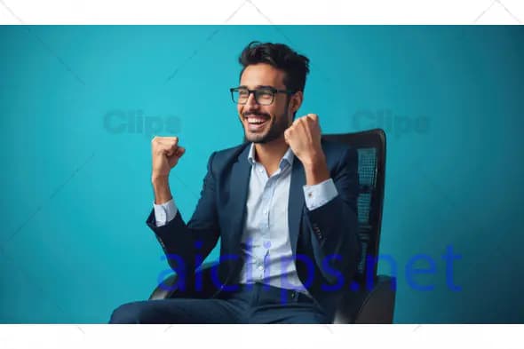 Excited Businessman Celebrating Success